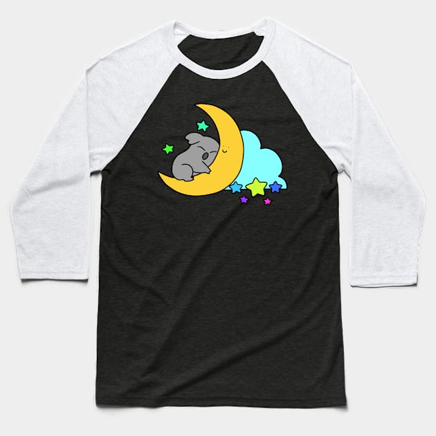 Koala Hugging a Crescent Moon Baseball T-Shirt by saradaboru